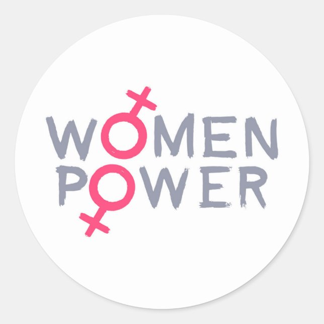 Women Power Classic Round Sticker (Front)