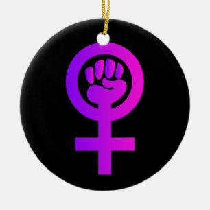 Women Power Symbol Ceramic Ornament