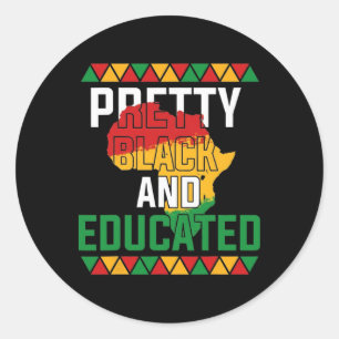 Women Pretty Black And Educated Black African Amer Classic Round Sticker