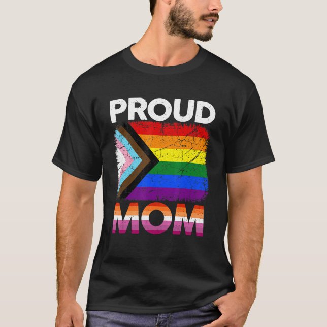 Women Proud Mom Transgender Pride Lesbian Lgbt Fat T-Shirt (Front)