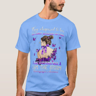 Women Purple Ribbon Butterfly Fibromyalgia Awarene T-Shirt