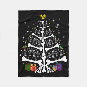 Women Radiology Skeleton Christmas Tree Xray Tech  Fleece Blanket