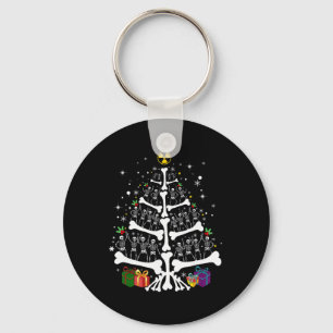 Women Radiology Skeleton Christmas Tree Xray Tech Keychain