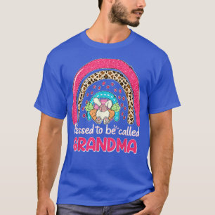 Women Rainbow Blessed To Be Called Grandma Bunny E T-Shirt