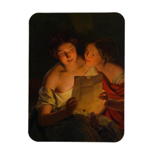 Women Reading a Love Letter (by Waldmüller) Magnet