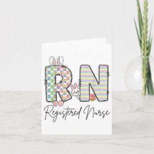 Women Registered Nurse Easter Spring Bunny Rn Hosp Card