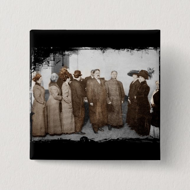 Women Registering to Vote 2 Inch Square Button (Front)