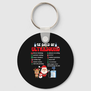 Women Retro 12 Days Of Ultrasound Tech Christmas S Keychain