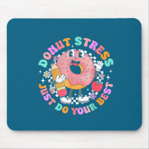 Women Retro Donut Stress Just Artwork Mouse Pad