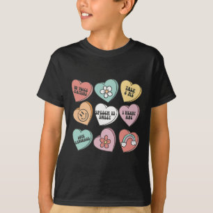 Women Retro Speech Therapy Valentine Heart Candy S T-Shirt