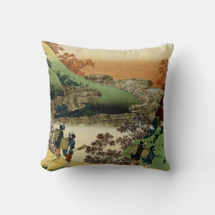 Women Returning Home at Sunset Throw Pillow