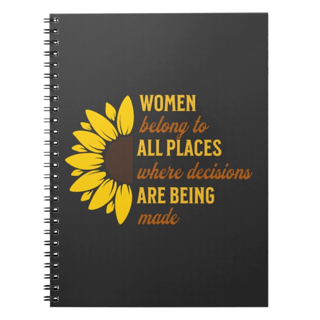 Women Rights Ruth Bader Sunflower Trendy Unique Notebook (Front)