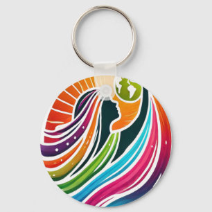 Women Rising Metal Keychain