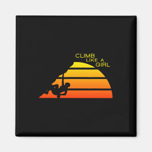 Women Rock Climbing Climb Like A Girl Climber Boul Magnet