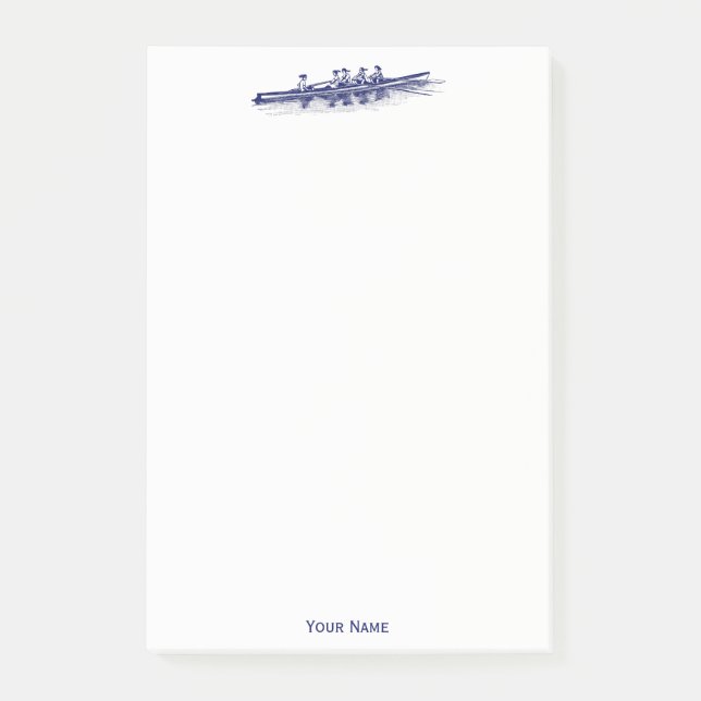 Women Rowing Rowers Crew Team Water Sports Blue Post-it Notes (Front)