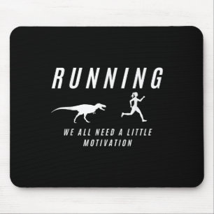 Women Running With Motivation Raptor Funny Runner Mouse Pad
