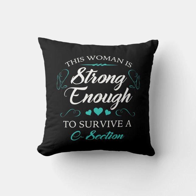 Women’s C-Section Recovery Throw Pillow (Front)