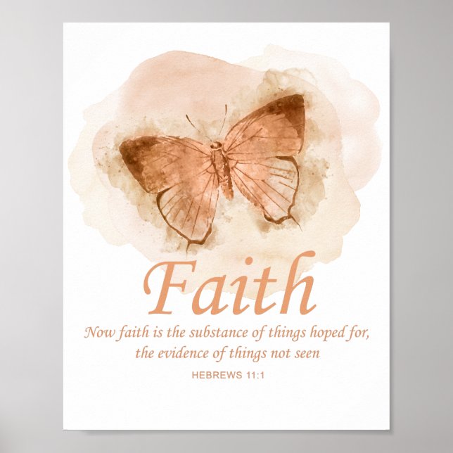 Women’s Christian Butterfly Bible Verse: Faith Poster (Front)