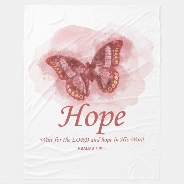 Women’s Christian Butterfly Bible Verse: Hope  Fleece Blanket (Front)