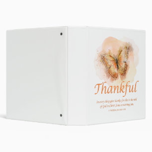 Women’s Christian Butterfly Bible Verse: Thankfu Binder