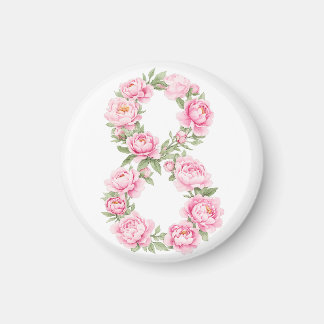 Women’s Day Peony Flower for March 8  Magnet