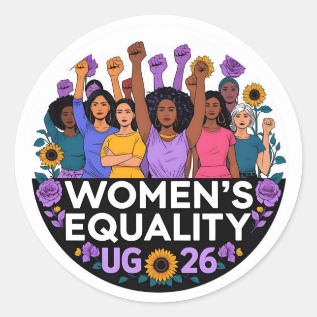Women’s Equality Day Inspirational Poster – Femini Classic Round Sticker (Front)