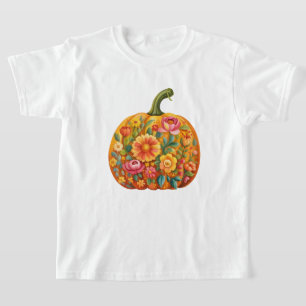 Women’s Folk Art Pumpkin T-Shirt – Symmetrical