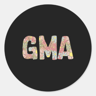 Women’s Gma Floral Shirt Funny Mom Life Flower Mot Classic Round Sticker