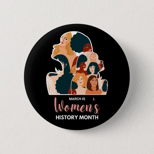 Women’s History Month 2 Inch Round Button (Front)