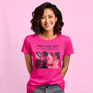Women’s History Month Global Women Pink Floral T-Shirt