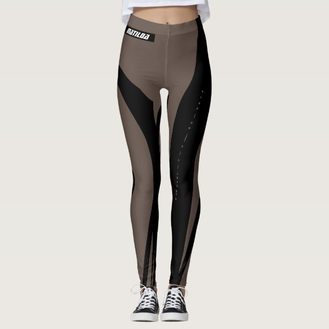 Women’s Leggings Black & Brown (Front)