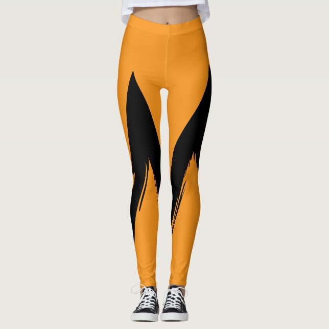 Women’s Orange II High Waisted Leggings (Front)