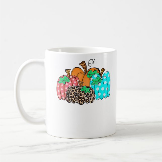 Women’s Pumpkin Leopard Print Graphic It’s Fall Y’ Coffee Mug (Left)