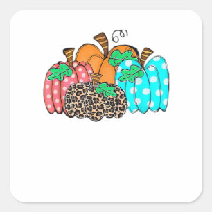 Women’s Pumpkin Leopard Print Graphic It’s Fall Y’ Square Sticker