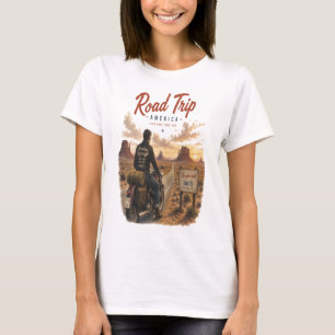 Women’s Vintage Motorcycle Road Trip Americana T-S T-Shirt