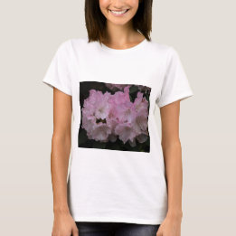 Women"s White T-Shirt with Elegant Pink Blossoms 