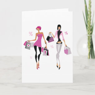 Women Shopping Greeting Cards
