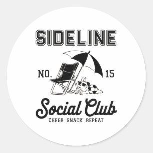 Women Sideline Social Club Soccer Mom Game Day _12 Classic Round Sticker