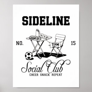 Women Sideline Social Club Soccer Mom Game Day _3  Poster