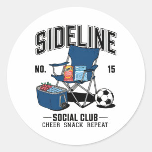 Women Sideline Social Club Soccer Mom Game Day _6  Classic Round Sticker