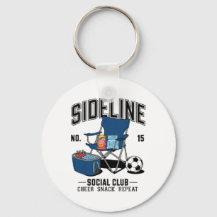 Women Sideline Social Club Soccer Mom Game Day _6 Keychain