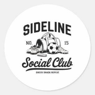 Women Sideline Social Club Soccer Mom Game Day Classic Round Sticker