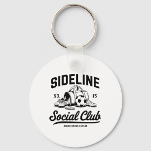 Women Sideline Social Club Soccer Mom Game Day Keychain