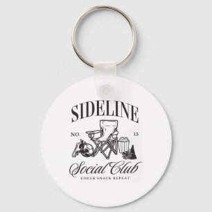 Women Sideline Social Club Soccer Mom Game Day Mot Keychain
