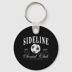 Women Sideline Social Club Soccer Mom Game Day Mot Keychain