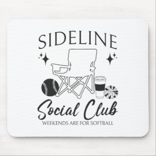 Women Sideline Social Club Softll Mom Game Day Mot Mouse Pad