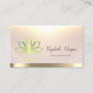 Women Silhouette Lotus Yoga Instructor Business Card