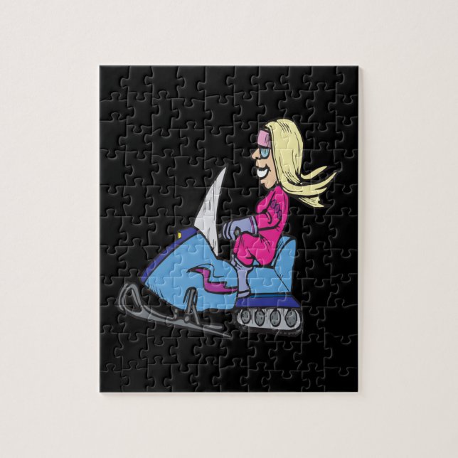Women Snowmobiling Jigsaw Puzzle (Vertical)
