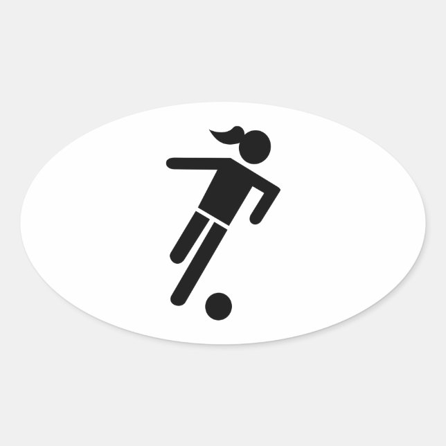 Women soccer oval sticker (Front)