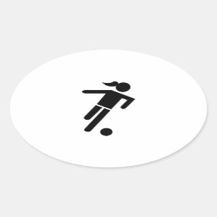 Women soccer oval sticker